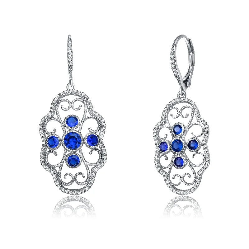 Sapphire earrings for women-Monfort Blue Drop Earrings