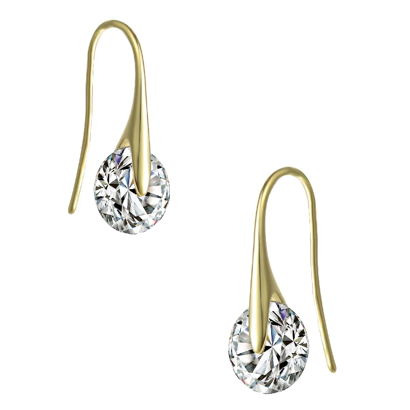 Gemstone earrings for women-Marguerite Boomerang Moissanite  Earrings