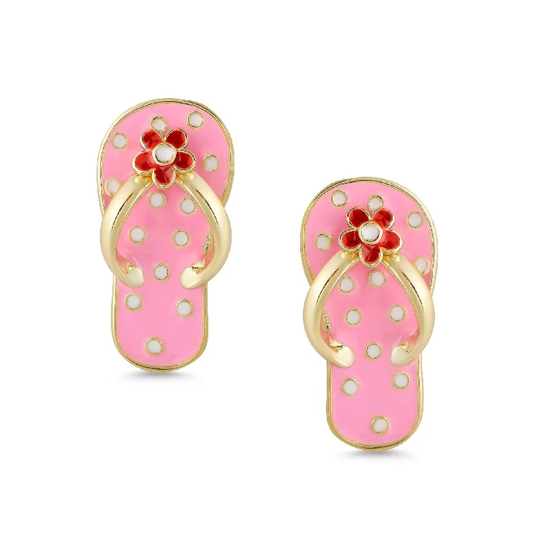 Dangle earrings for women-Flip Flop Stud Earrings