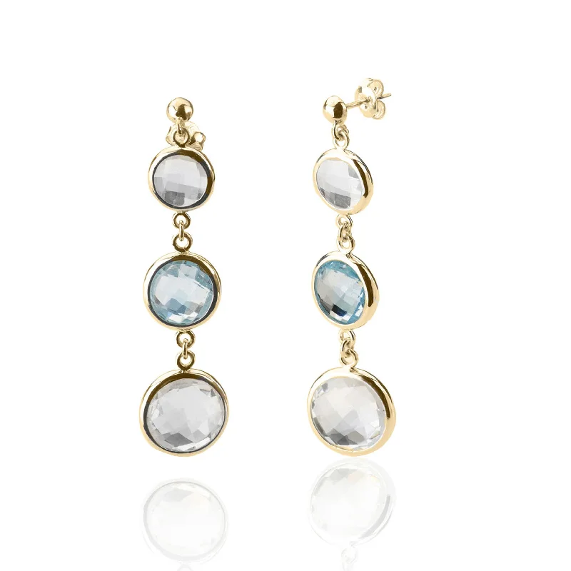 Lightweight earrings for women-Gold-Plated Sterling Silver Earrings with Cubic Zirconia Accents