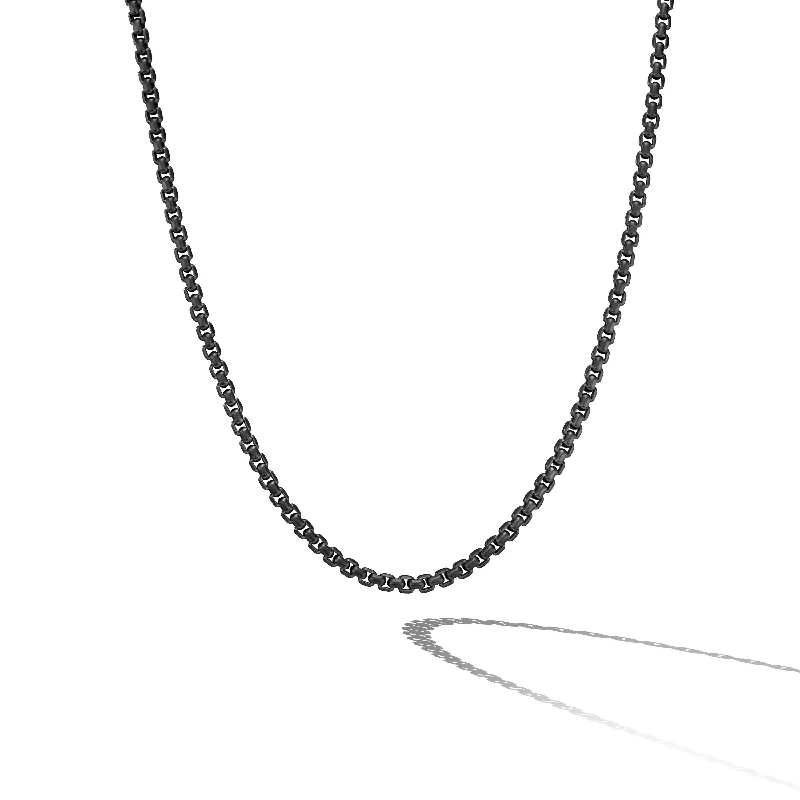 Heart-shaped necklace for women-Box Chain Necklace with Stainless Steel and Sterling Silver\, 5mm