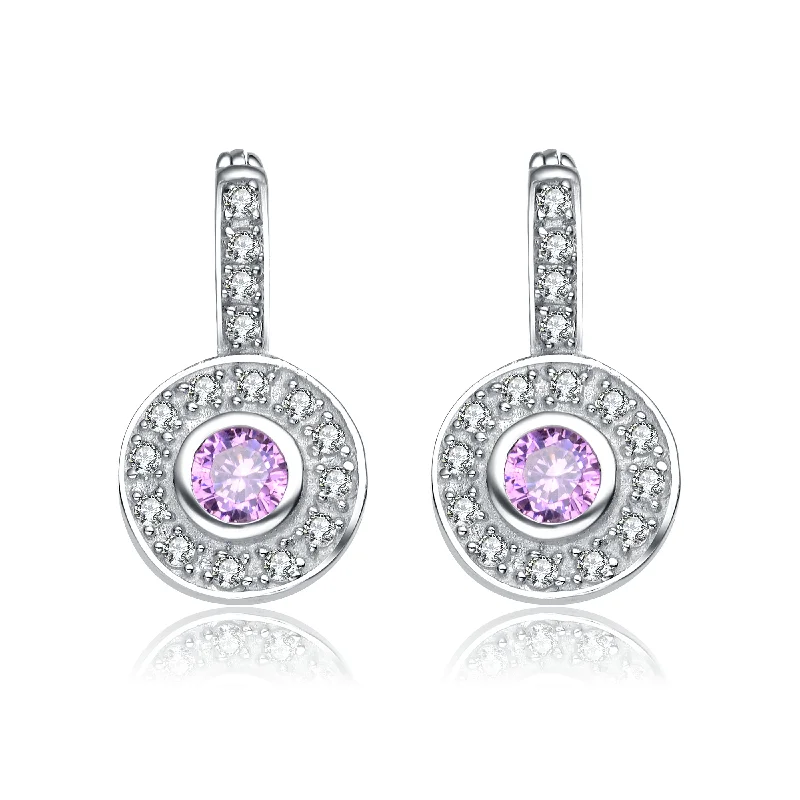 Birthstone stud earrings for women-Triomphe Soft Pink Earings