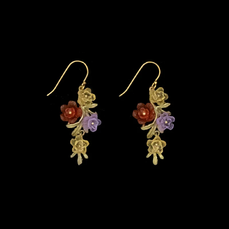 Gold stud earrings for women-Mums Earrings - Wire