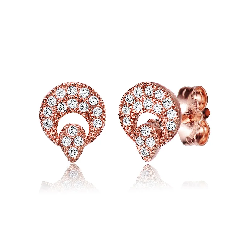 Fancy earrings for women-Charlotte Rose Plated Round Earrings