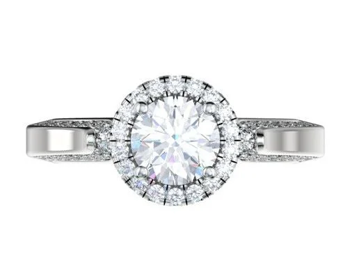 Art deco diamond engagement ring for women-Diamond Semi-Mount Rings (Temp/No center)