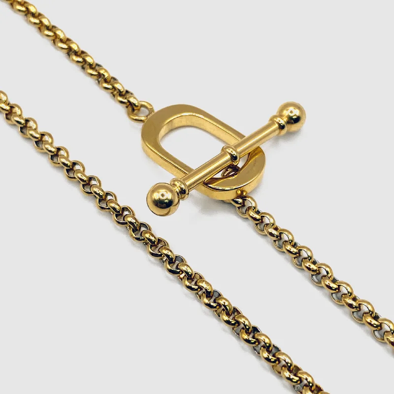 Gold chain necklace for women-Belcher Toggle Chain (Gold)