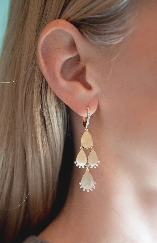 Simple gold earrings for women-Petite Cactus Dangles