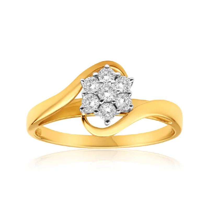 Solitaire diamond engagement ring for women-9ct Yellow Gold 1/3 Carat Diamond Splendid Ring