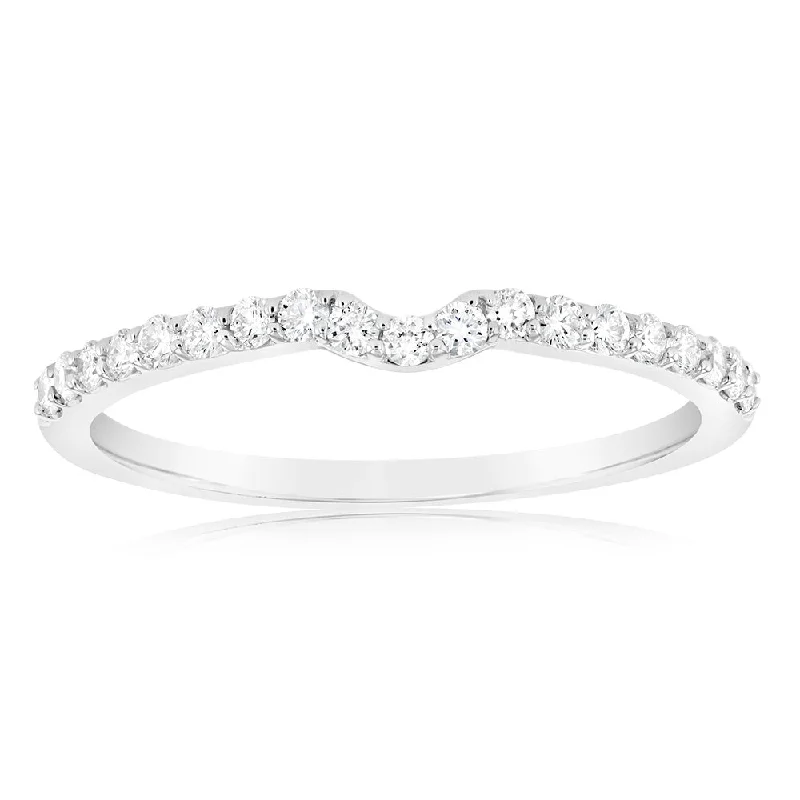 Custom platinum engagement ring for women-Luminesce Lab Grown 1/3 Carat Diamond Eternity Curve in 18ct White Gold