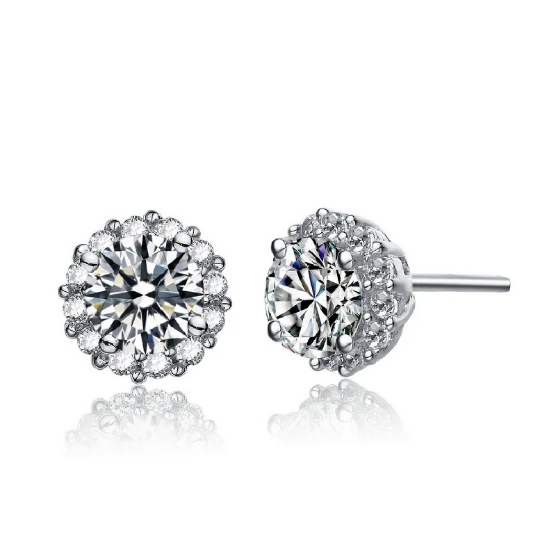 Vintage earrings for women-Marie Midi Zirconia Stud Earrings