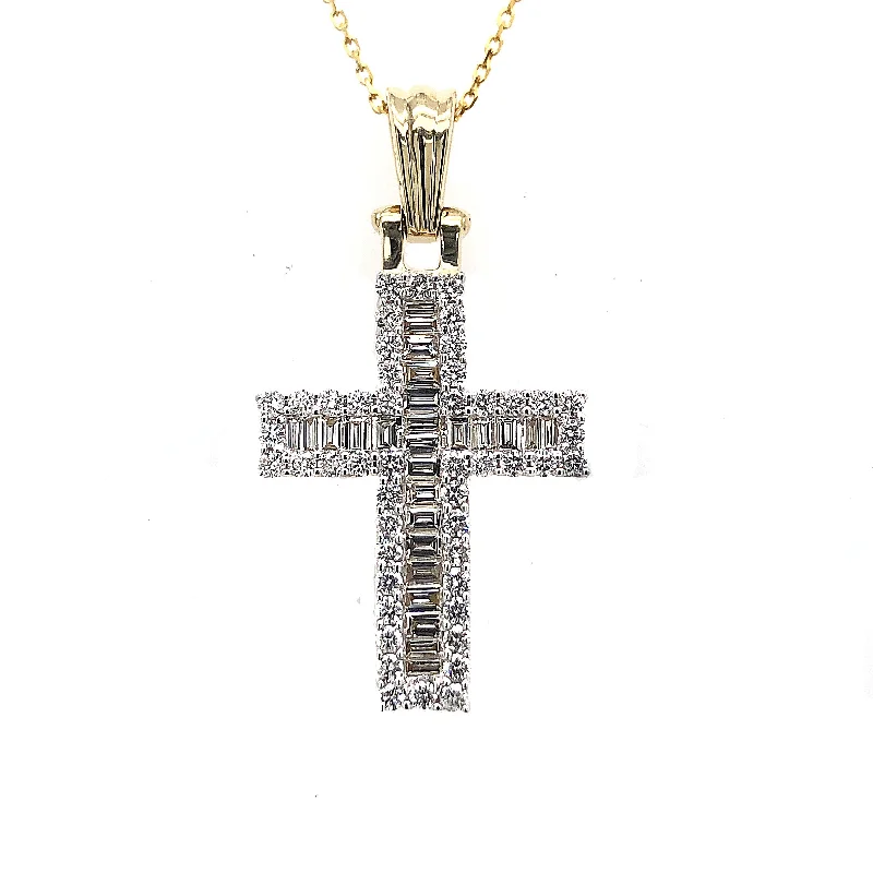 Unique gemstone necklace for women-Diamond Cross Pendant