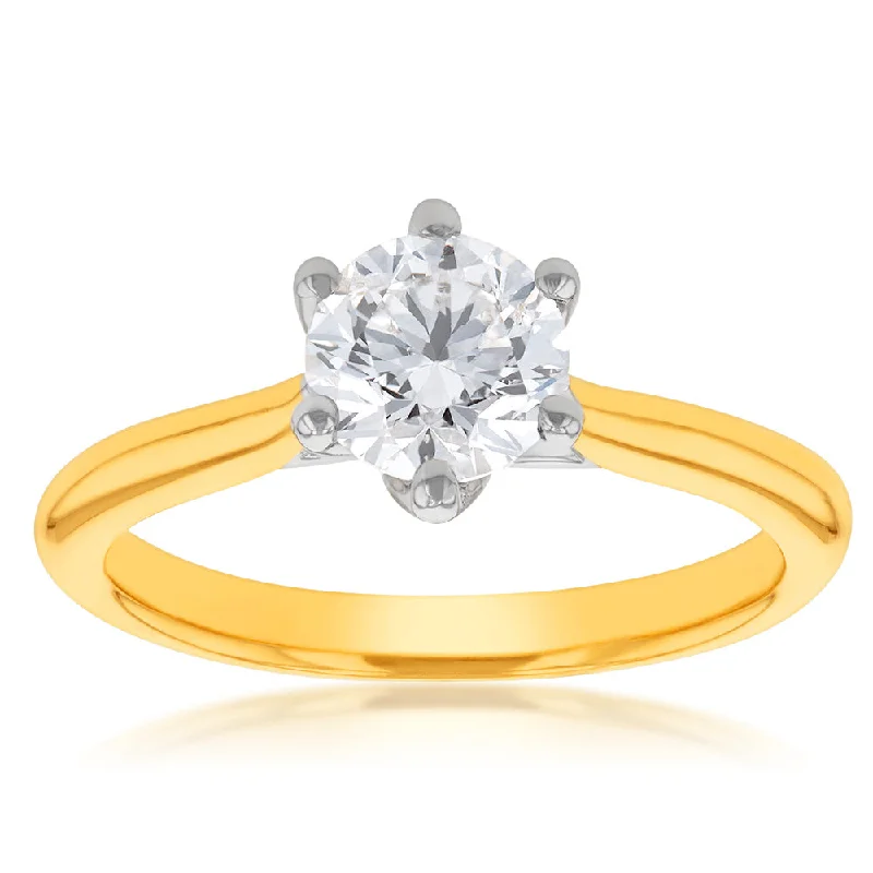 Platinum wedding engagement ring for women-18ct Yellow Gold Approximately 1 Carat Diamond Solitaire Ring