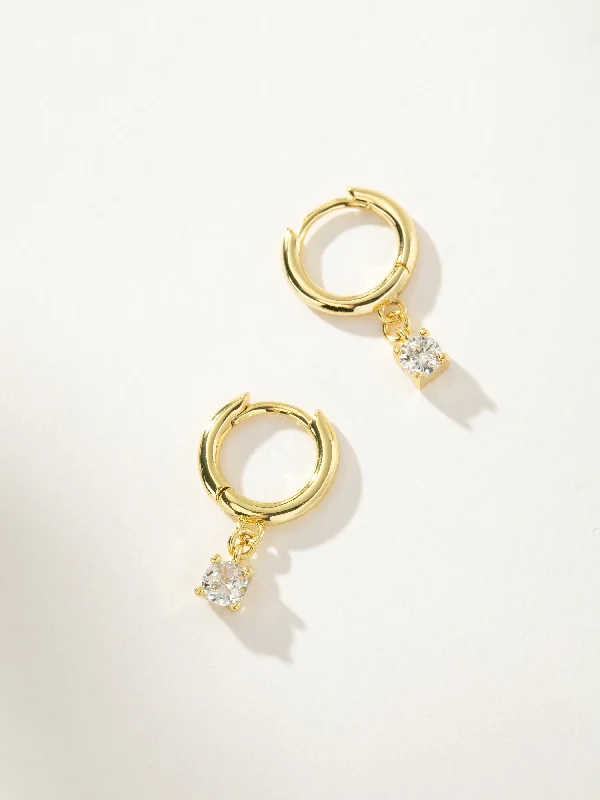 Gold hoop earrings for women-Going Solo Huggie Earrings