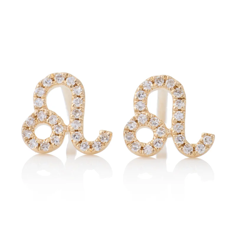 Vintage diamond earrings for women-Leo Studs