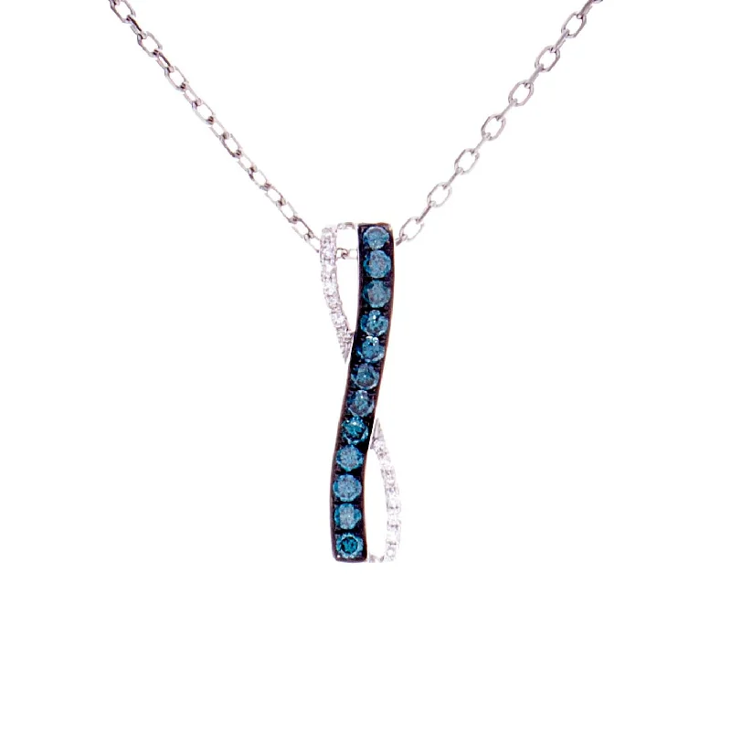 Infinity necklace for women-Blue Diamond Pendant