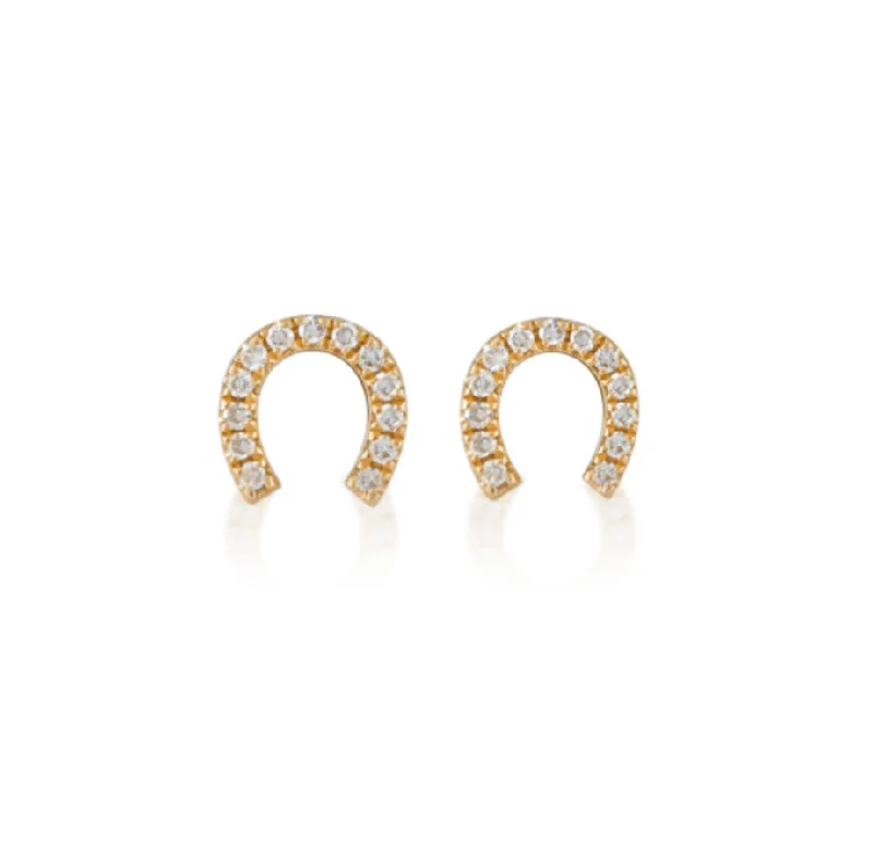 Large hoop earrings for women-Petite Horseshoe Studs