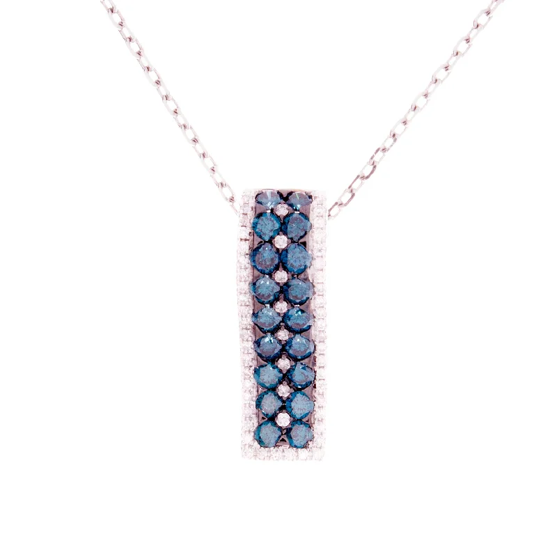 Custom pendant necklace for women-Blue Diamond Pendant