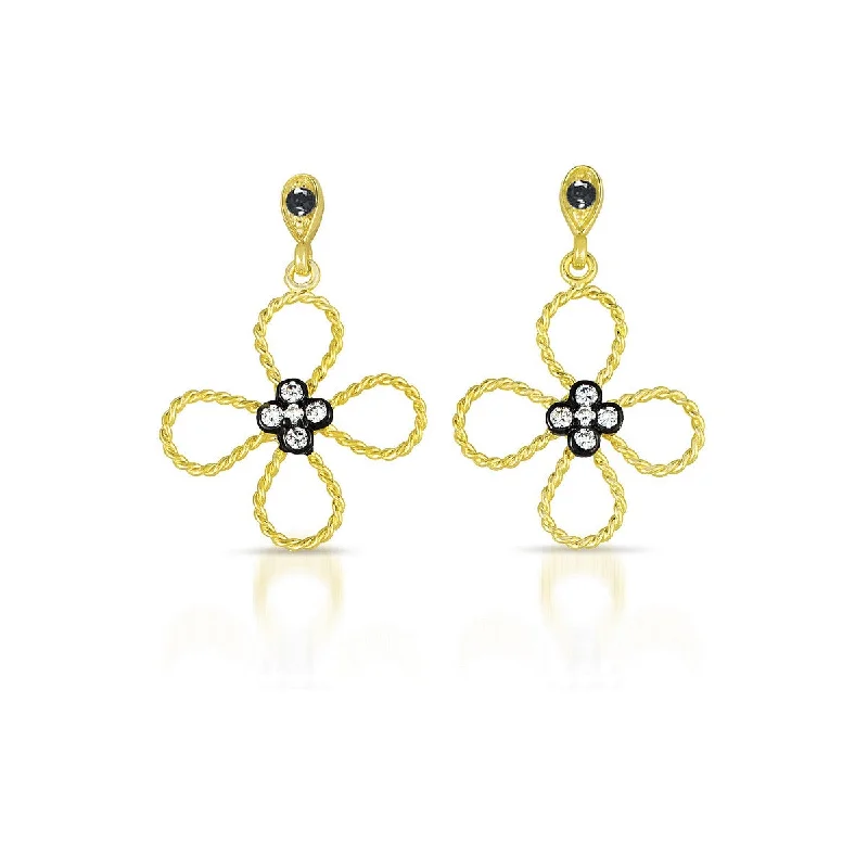 Elegant earrings for women-Monfort Flower Drop Earrings