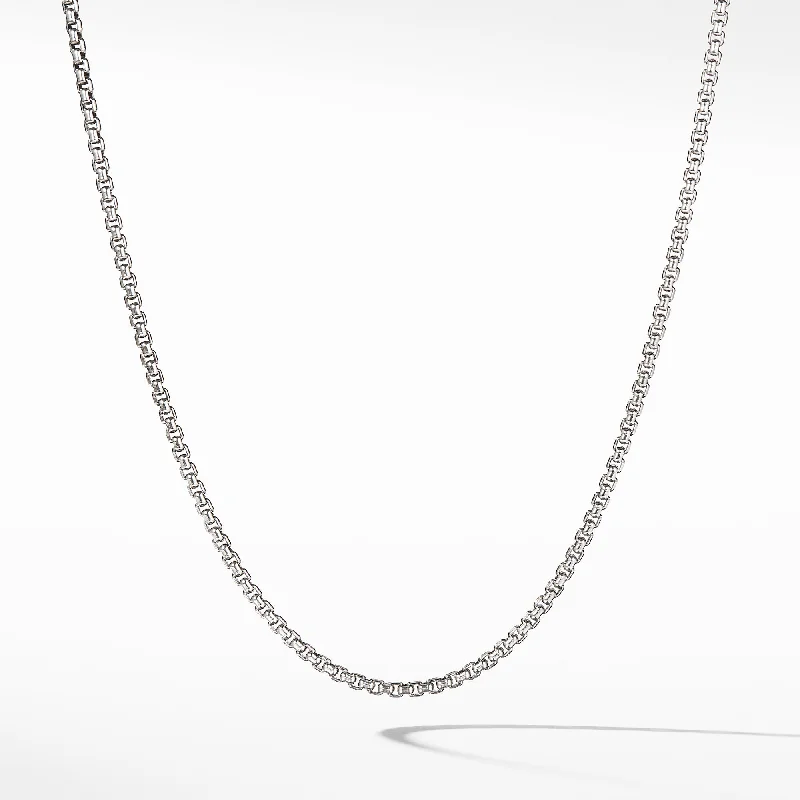 Crystal necklace for women-Box Chain Necklace in Sterling Silver with 14K Yellow Gold Accent\, 2.7mm