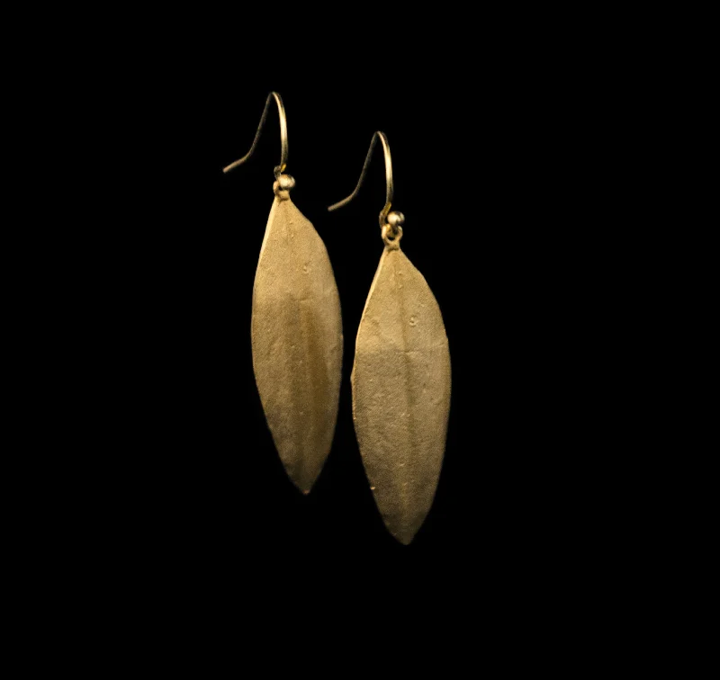 Chunky gold earrings for women-Cordyline Leaf Earrings