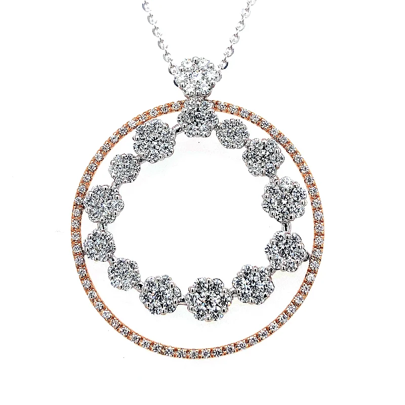 Precious metal necklace for women-Diamond Pendant