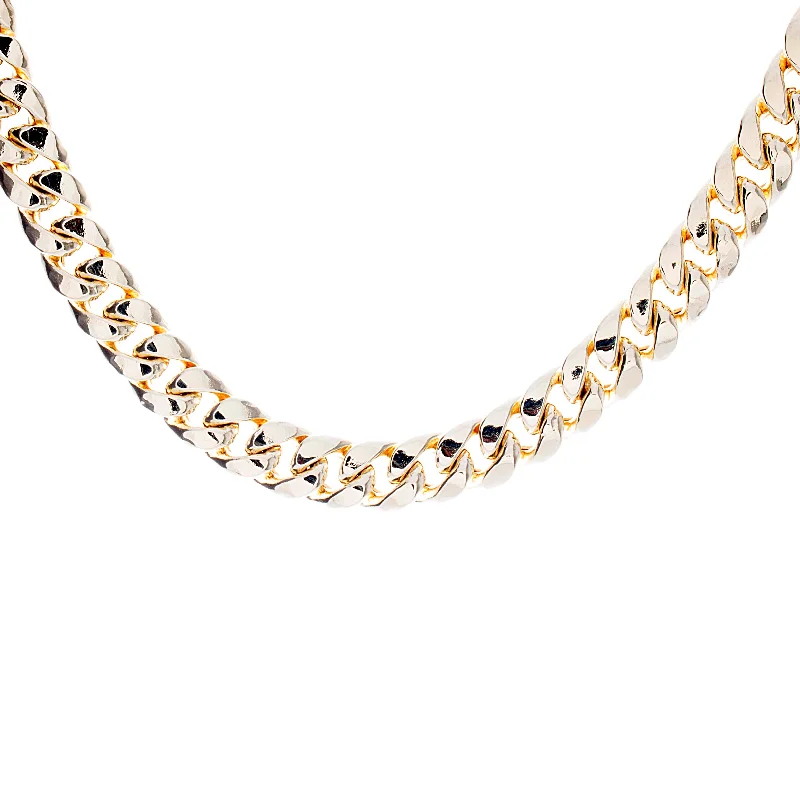 Circle necklace for women-Gold Cuban Chain Semi Solid