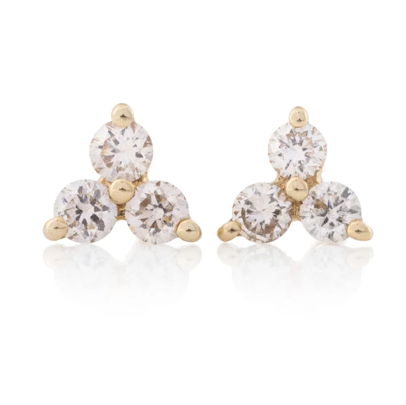 Large drop earrings for women-Large Flora Studs