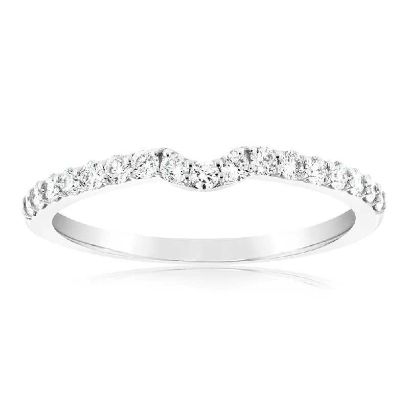 Unique princess cut engagement ring for women-Luminesce Lab Grown 2/5 Carat Diamond Eternity Curve in 18ct White Gold