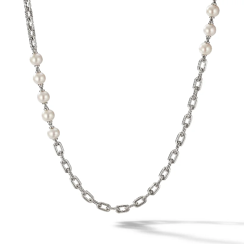 Gift necklace for women-DY Madison® Pearl Chain Necklace in Sterling Silver with Pearls\, 8.5mm