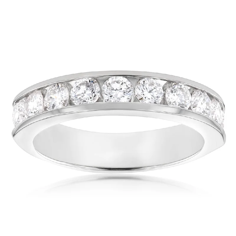 Simple engagement ring for women-Luminesce Lab Grown Diamond 1 Carat Eternity Ring in 9ct White Gold