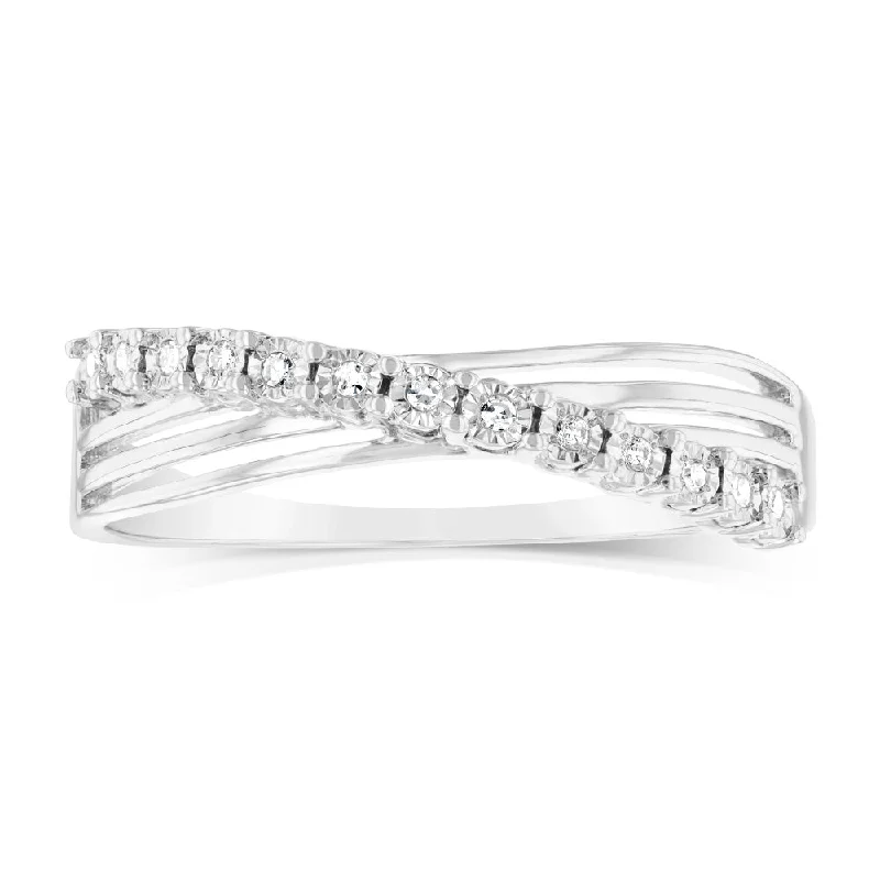 Wedding engagement ring for women-Luminesce Lab Grown 13 Diamonds Ring in Sterling Silver