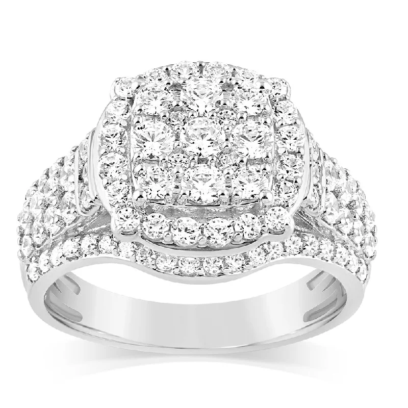 Personalized engagement ring for women-Luminesce Lab Grown 10ct White Gold Ring in 1.60 Carat Diamond