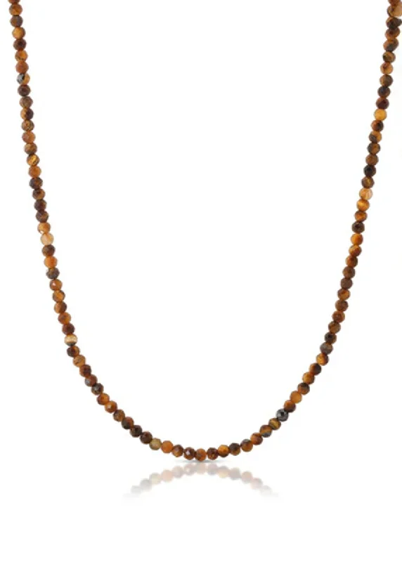 Modern necklace for women-Sidekick Beaded Necklace - Tiger's Eye