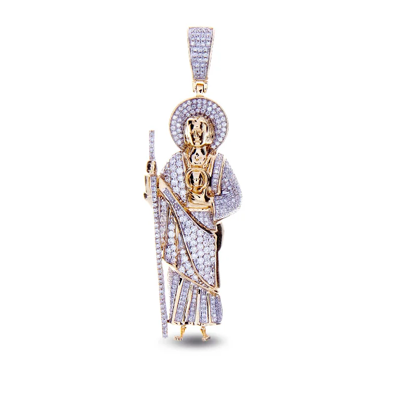 Diamond pendant necklace for women-Diamond Jesus Pendant