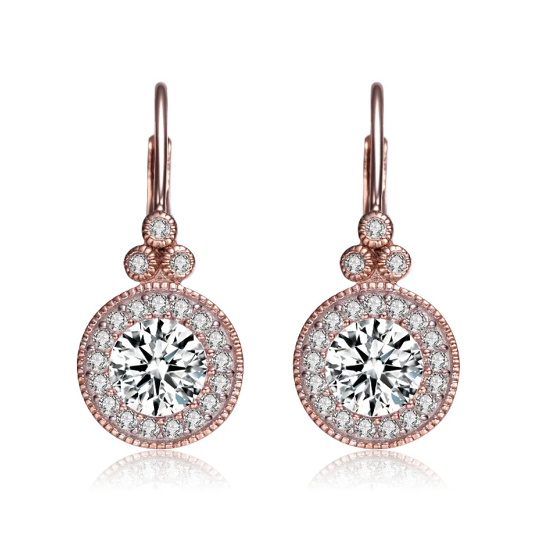 Simple earrings for women-Palais Rose Gold Antique Drop Earrings