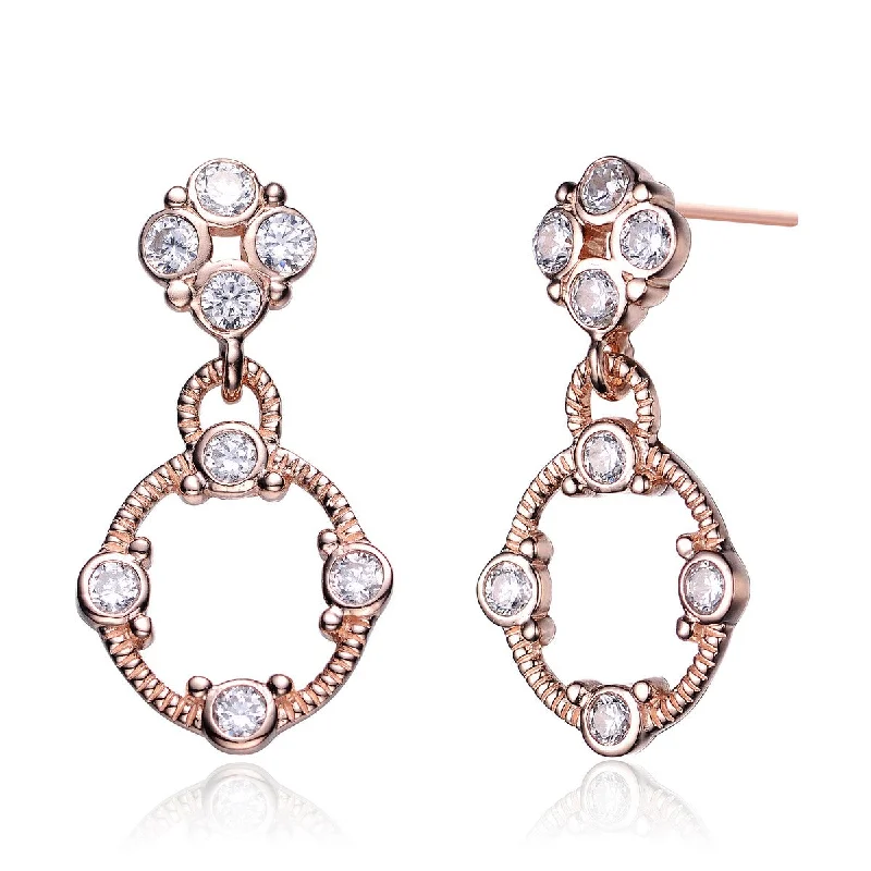 Minimalist earrings for women-Les Haudères Rose Gold Dangling Earrings