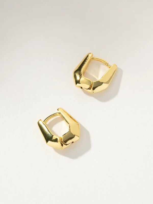 Classic earrings for women-Box Huggie Earrings