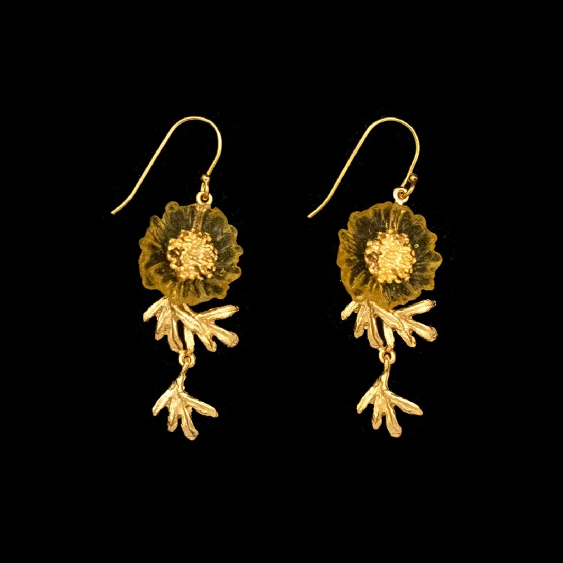 Bridal earrings for women-Mums Fine Earrings - Wire Yellow