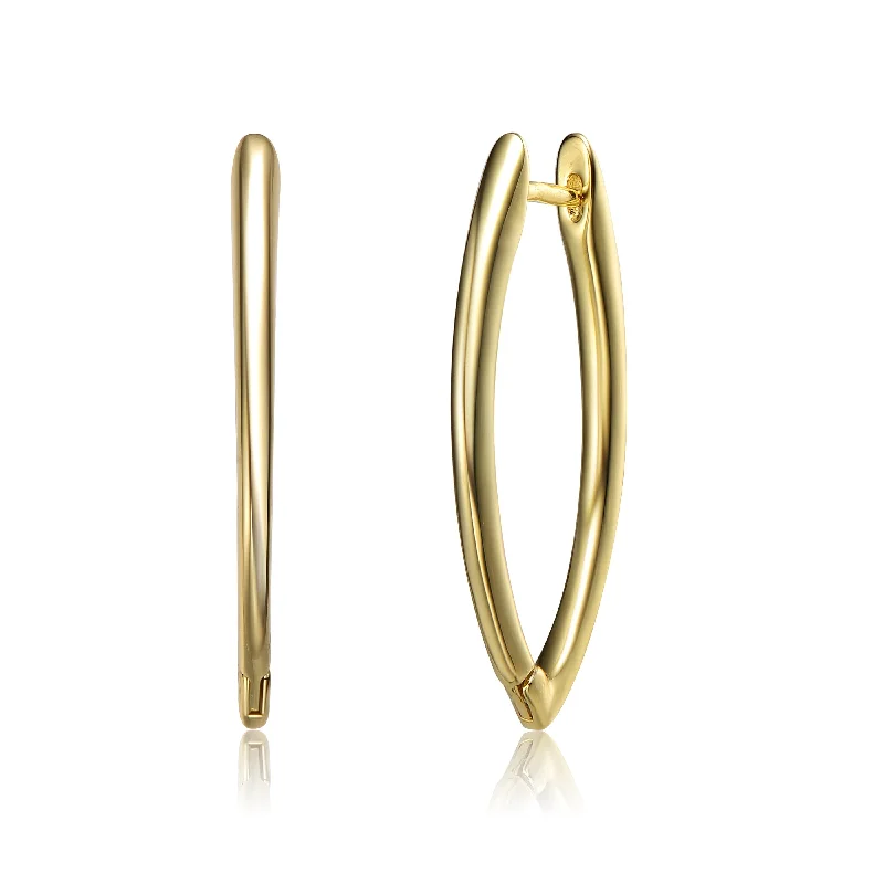 Butterfly earrings for women-Cléo V-Shaped Golden Hoop Earrings