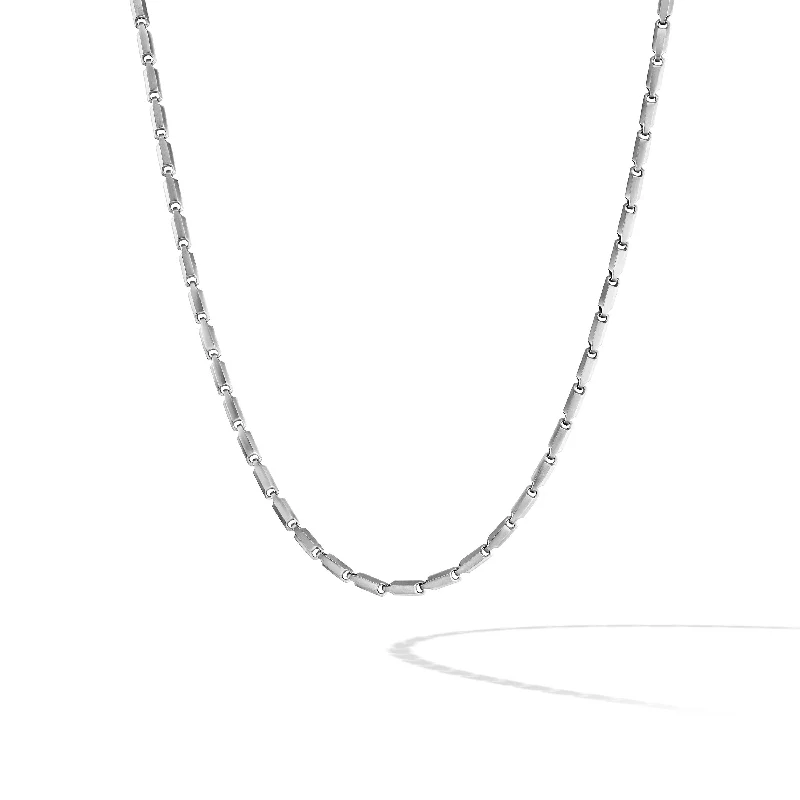 Emerald necklace for women-Faceted Link Necklace in Sterling Silver\, 3mm