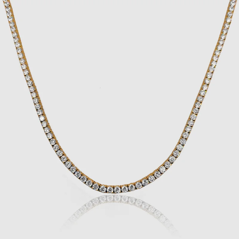 Affordable necklace for women-Tennis Chain (Gold) 3mm