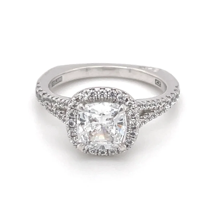 Princess diamond engagement ring for women-Diamond Semi-Mount Rings (Temp/No center)