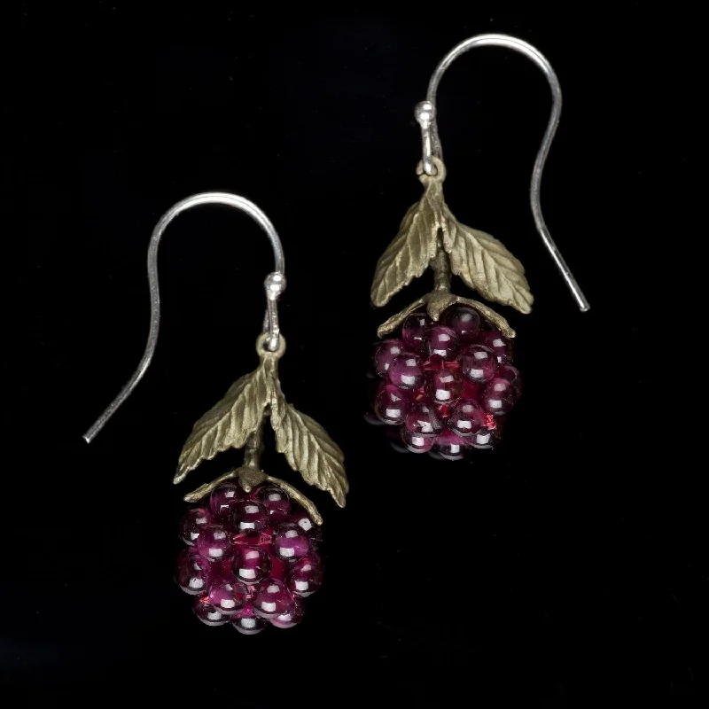 Multi-layer earrings for women-Raspberry Earrings - Wire Drop