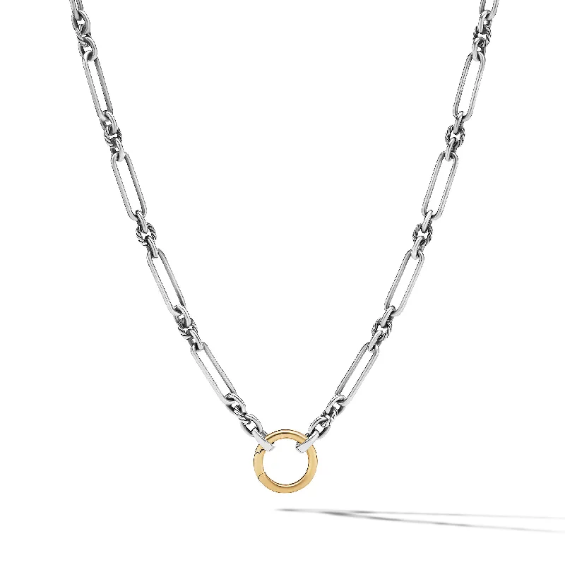 Gold pendant necklace for women-Lexington Chain Necklace in Sterling Silver with 18K Yellow Gold\, 4.5mm