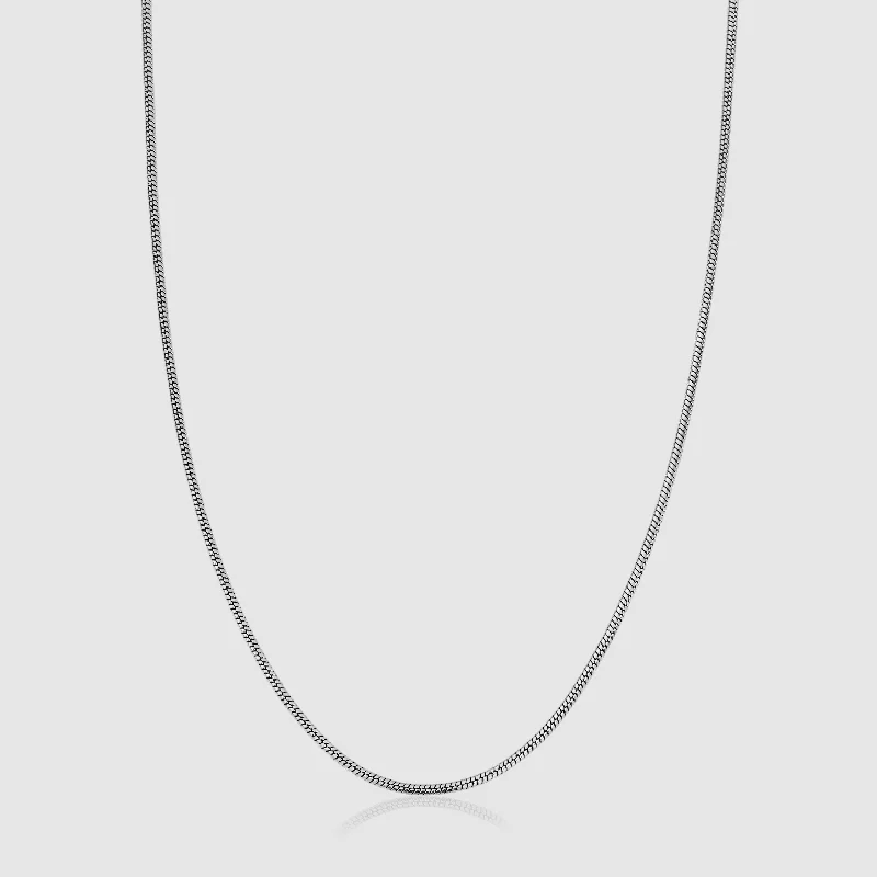 Statement piece necklace for women-Snake Chain (Silver) 2mm