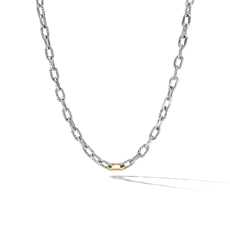 Long diamond necklace for women-DY Madison® Chain Necklace in Sterling Silver with 18K Yellow Gold\, 8.5mm