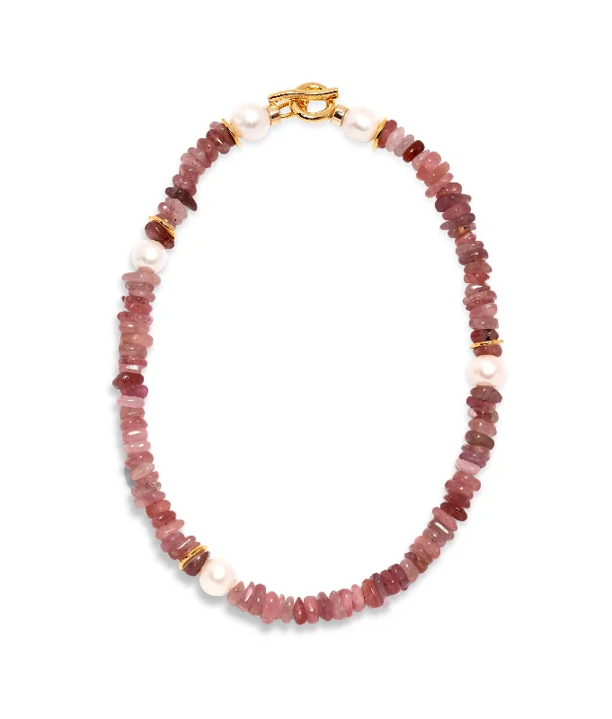 Wedding necklace set for women-Mood Necklace in Strawberry Quartz