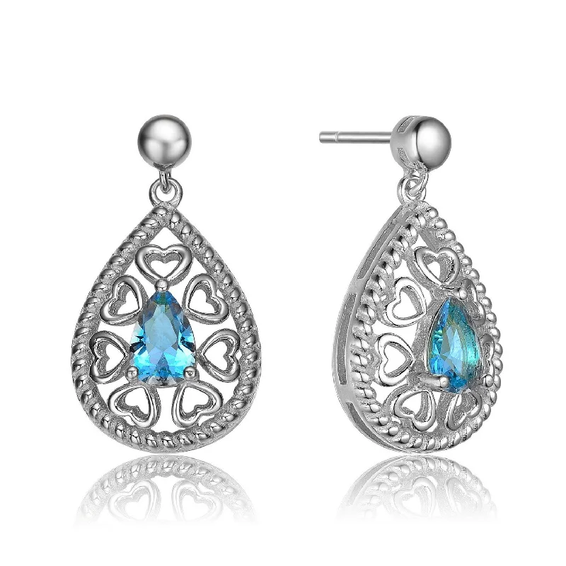 Sterling silver stud earrings for women-Provence SIlver Teardrop Turquoise Earring