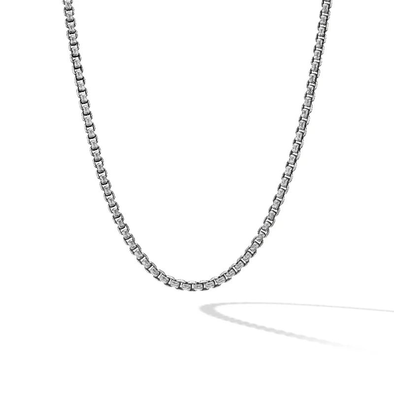 Silver chain necklace for women-Box Chain Necklace in Grey Titanium\, 3.6mm