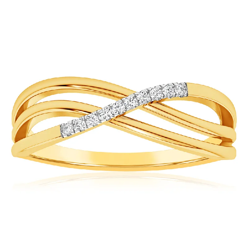 Custom diamond engagement ring for women-Luminesce Lab Grown Diamond Dress Ring in 9ct Yellow Gold